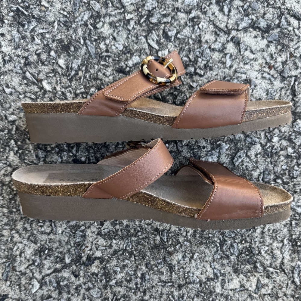 Naot Anabel Sandals Women's Size 10 (EU 41) Caramel Brown Wedge Slide On Comfort - Picture 9 of 12